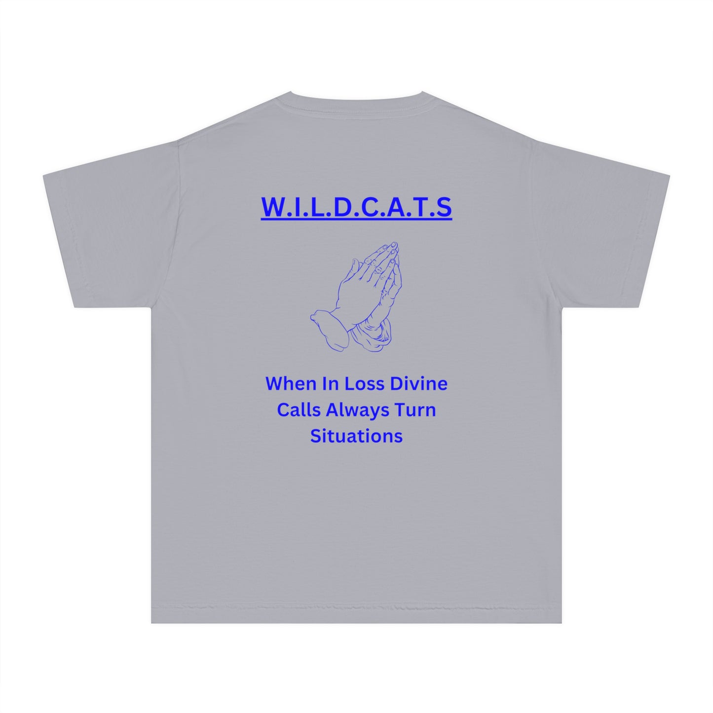 Youth Wildcats Christian Blue Letters & Picture