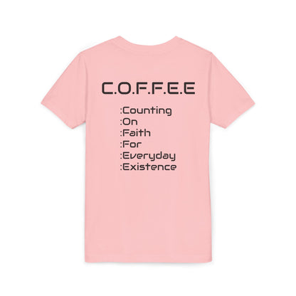 Youth Adult Coffee Christian Black Words Only