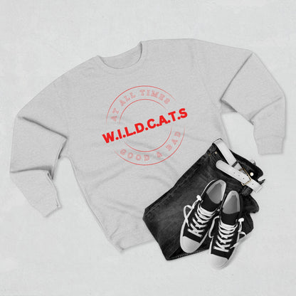 Wildcats Christian Red Letters & Picture Crewneck