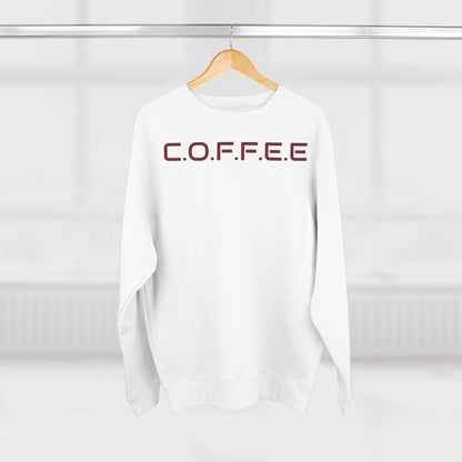 Adult Coffee Christian Marron Words Only Crewneck