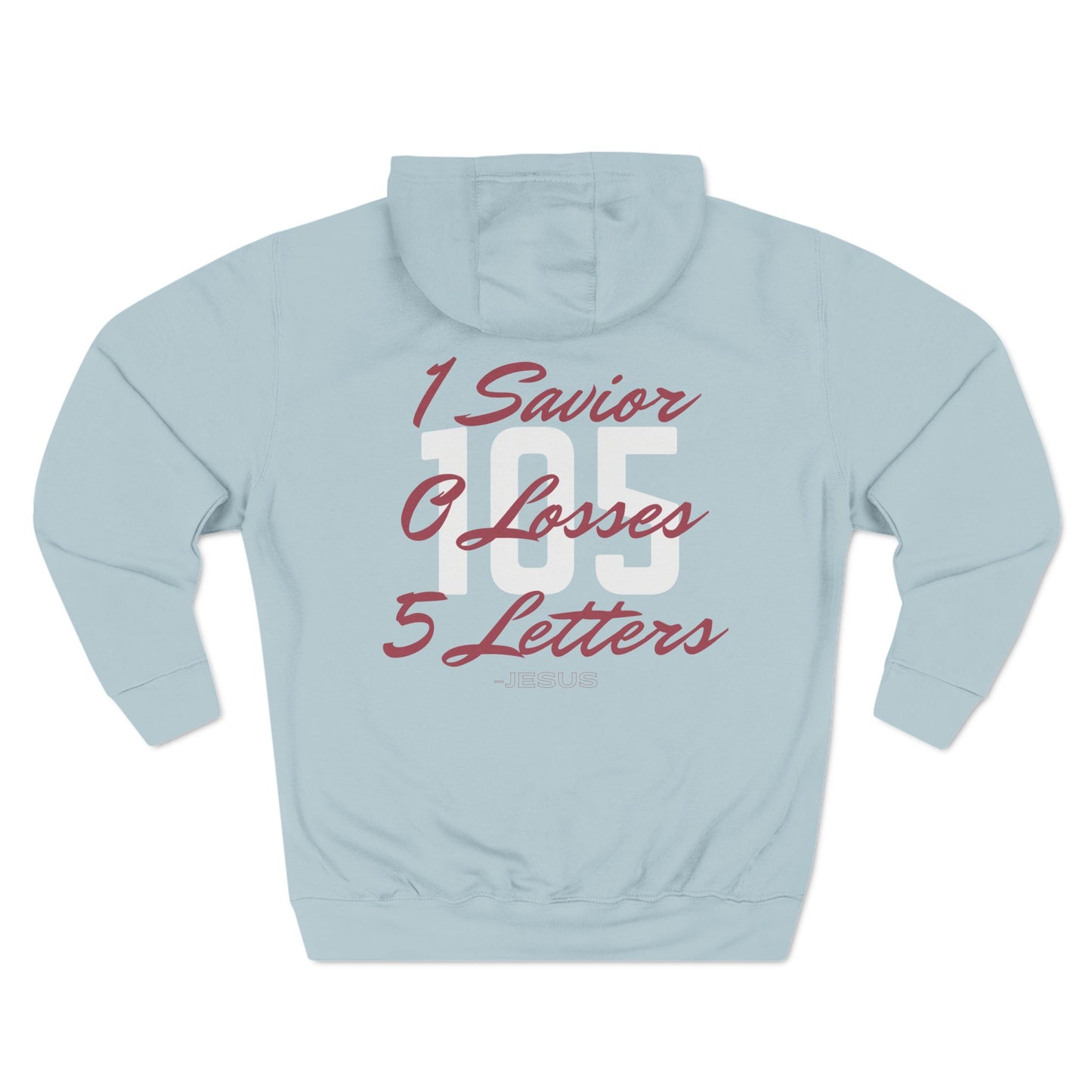 Adult 105 Christian Marron and White Letters Hoodie