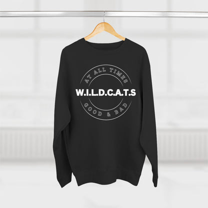 Adult Wildcats Christian White Letters & Picture Crewneck