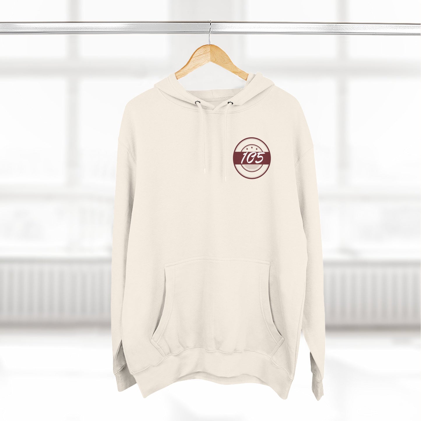 Adult 105 Christian Marron and White Letters Hoodie