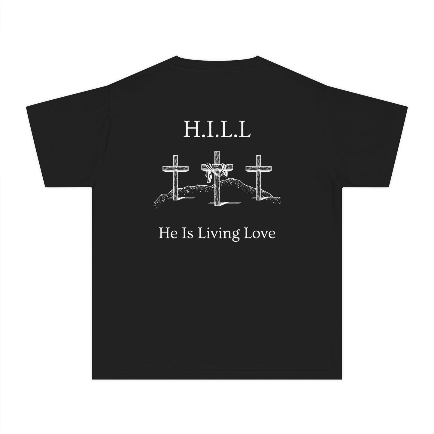 Youth Hill Christian White Words Heavyweight Tee