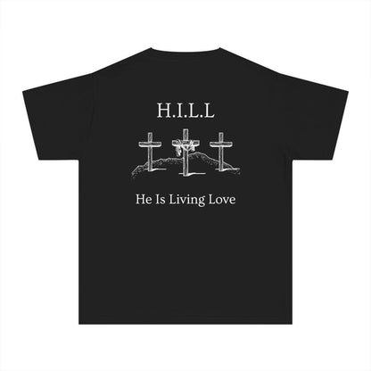 Youth Hill Christian White Words Heavyweight Tee