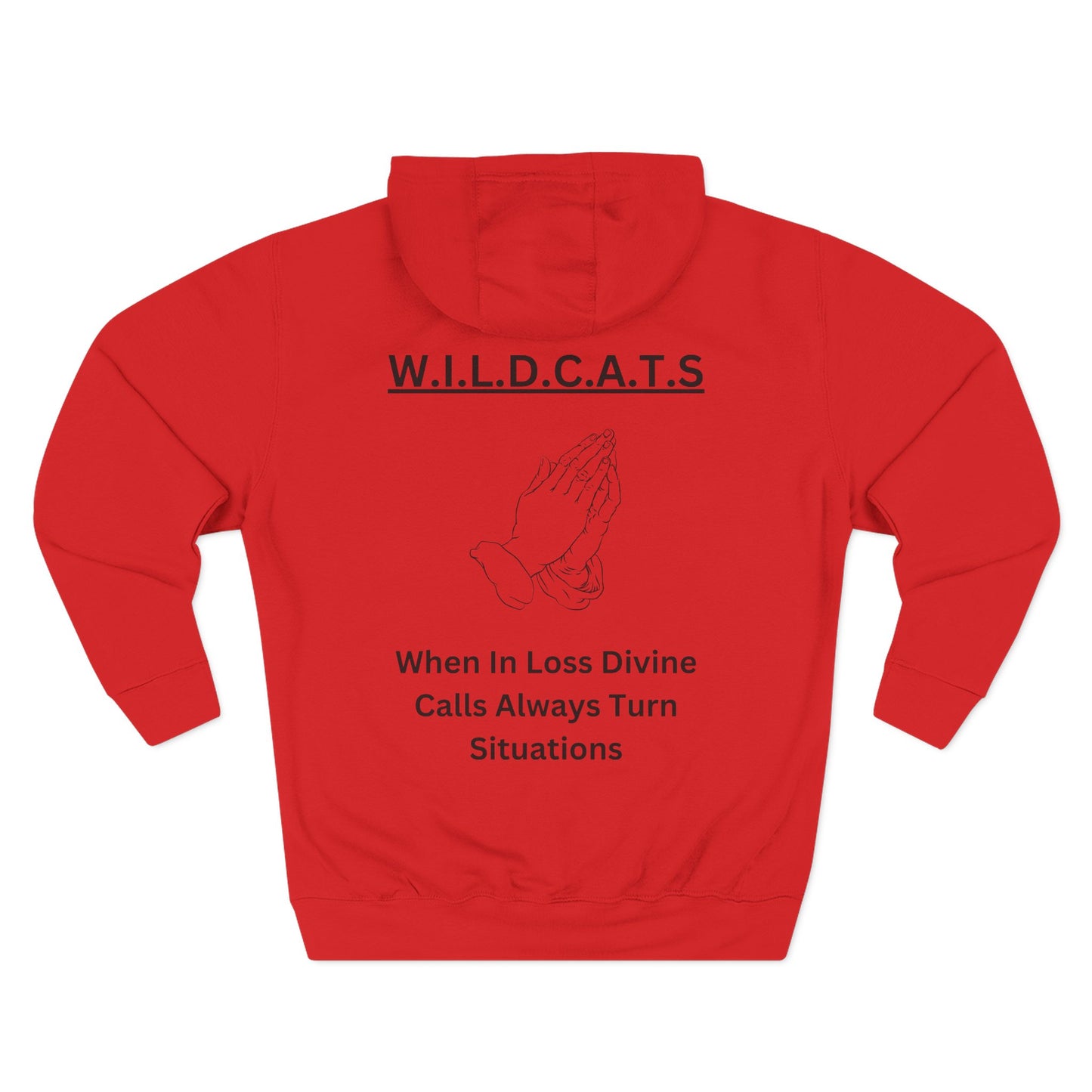 Adult Wildcats Christian Black Letters & Picture Pullover Hoodie