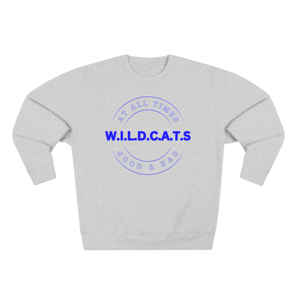 Wildcats Christian Blue Letters & Picture Crewneck