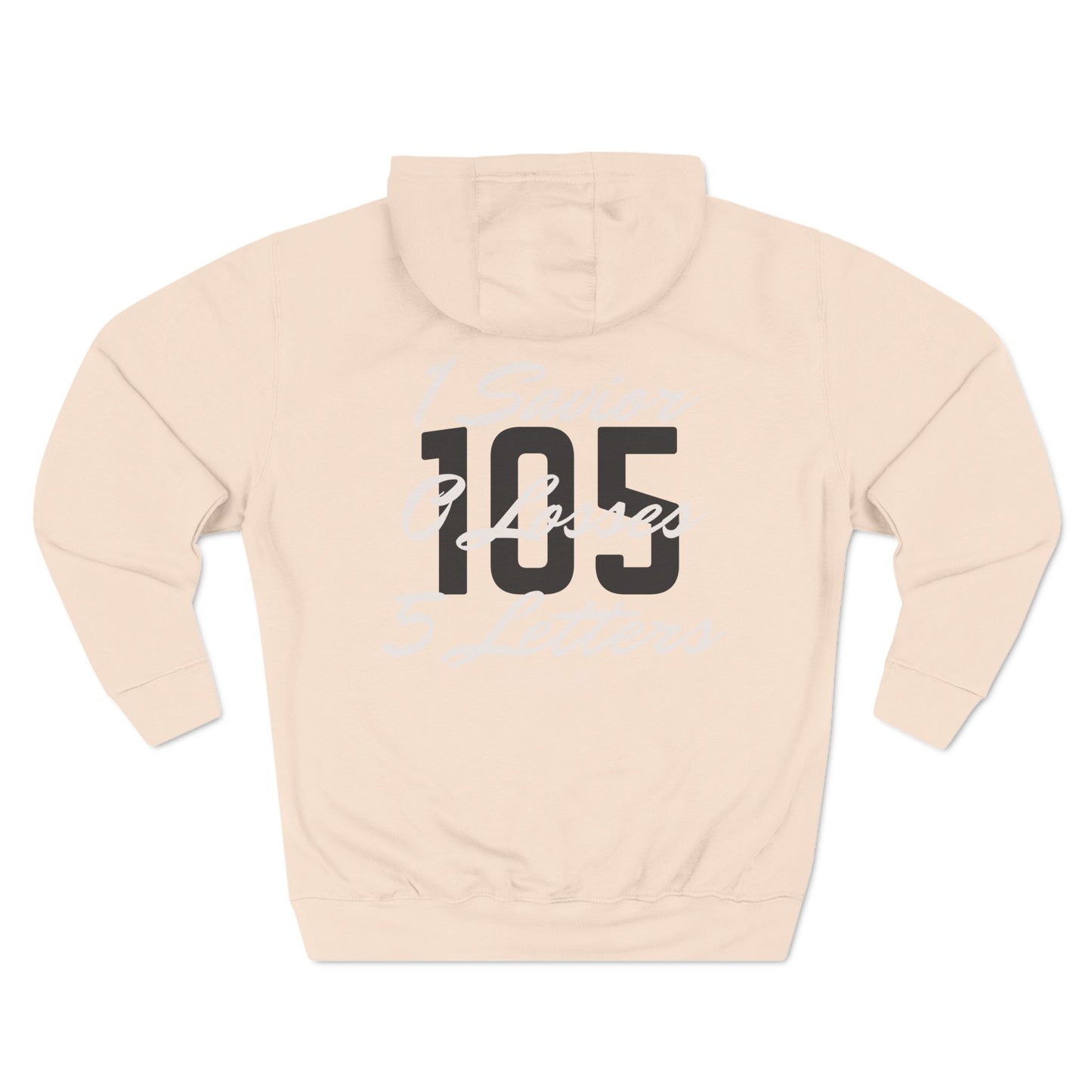 Adult 105 Christian White and Black Letters Hoodie