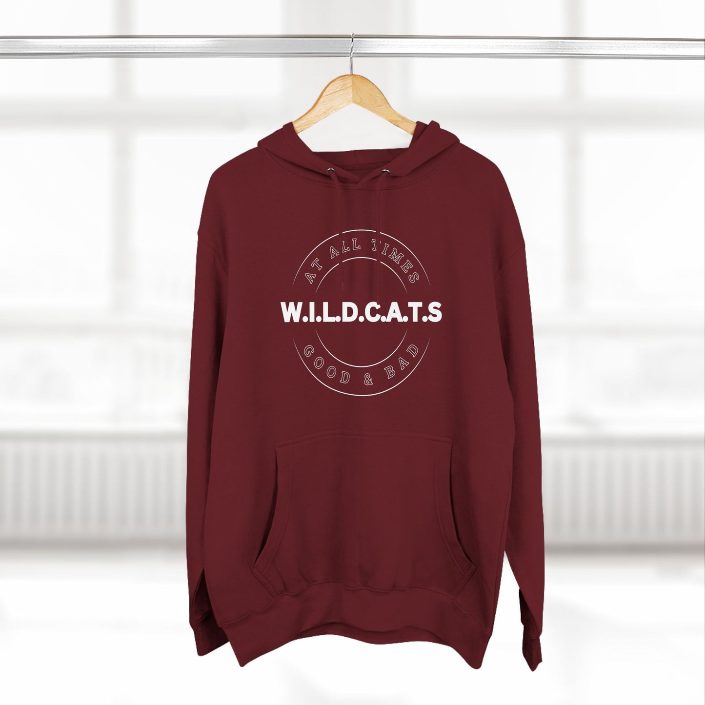 Wildcats Christian White Letters & Picture Hoodie