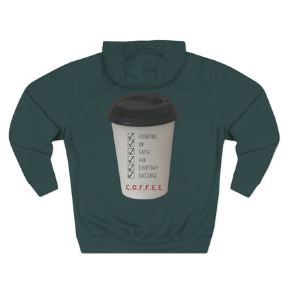Adult Coffee Christian White Letters & Image Hoodie
