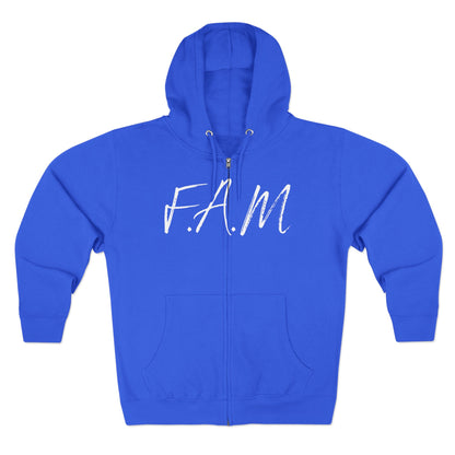 Adult Fam White Words Zipper Hoodie
