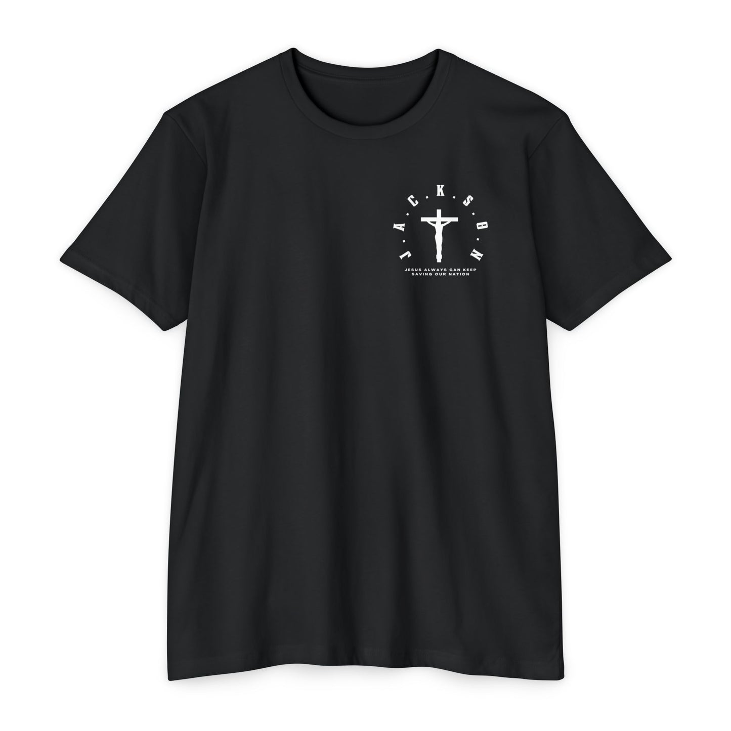 Adult Jackson White Cross & Letters Premium Tee