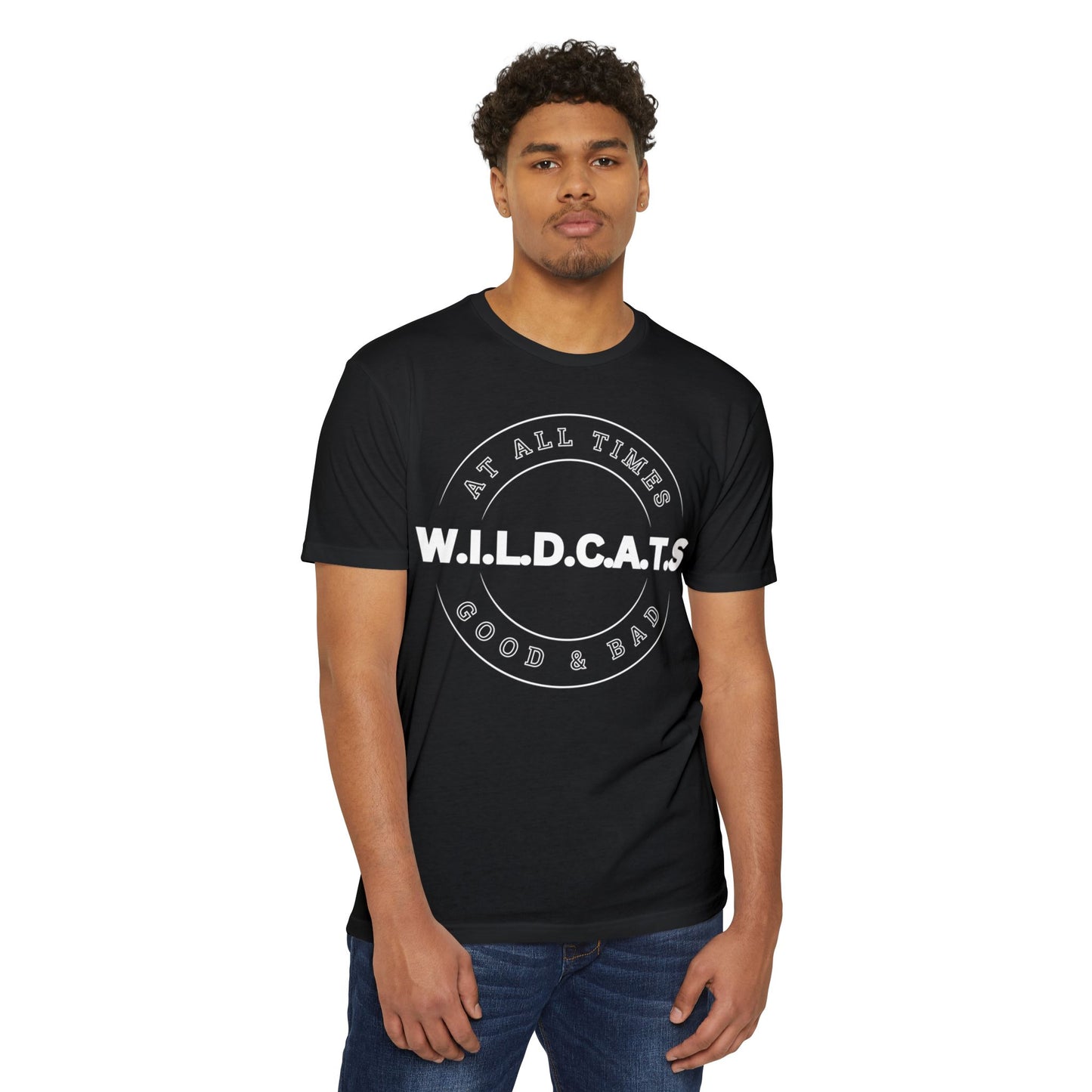 Adult Wildcats Christian White Letters & Picture Premium tee