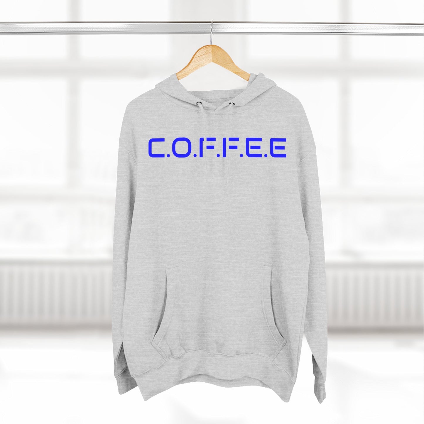 Adult Coffee Christian Blue Words Only Hoodie