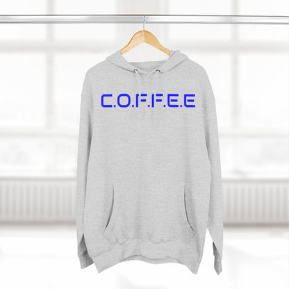 Adult Coffee Christian Blue Words Only Hoodie