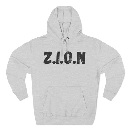 Adult Zion Black Words & Image Pullover Hoodie