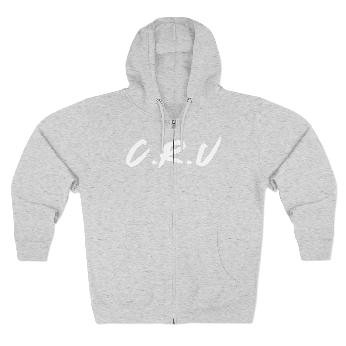 Adult Cru White Zipper Hoodie