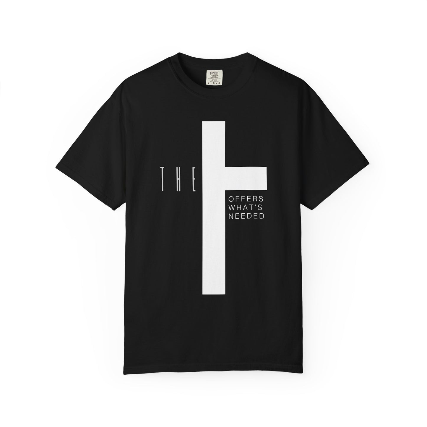 Adult T-Town Christian White Letters & Cross Heavyweight