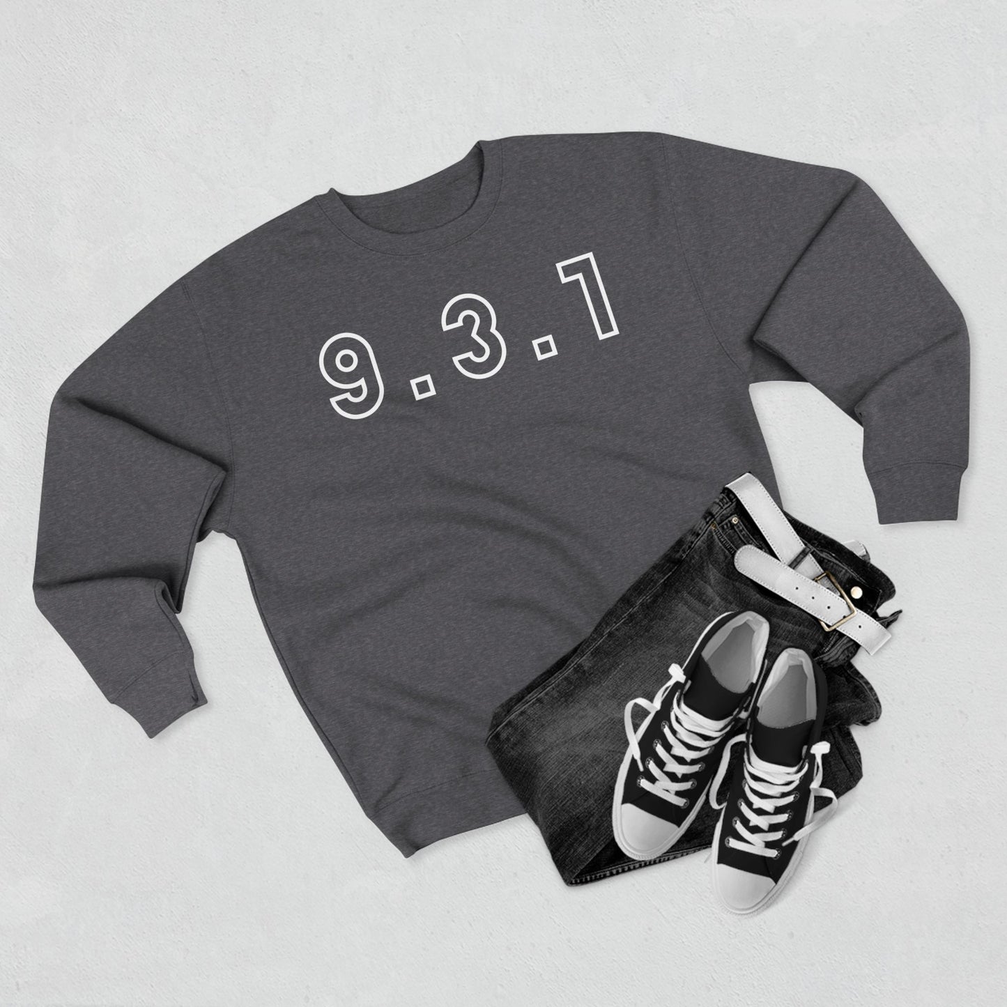 Adult 931 Crewneck White Words