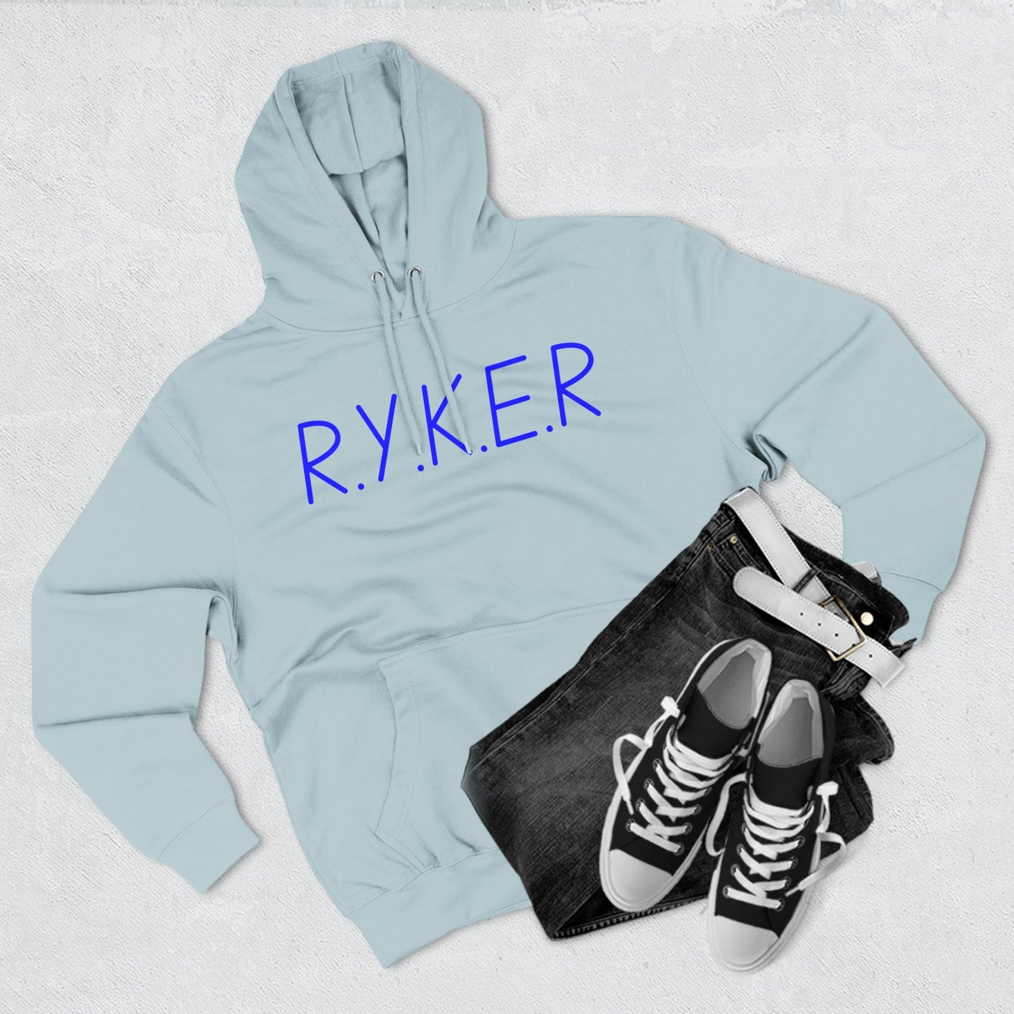 RYKER Christian Blue Letters Hoodie