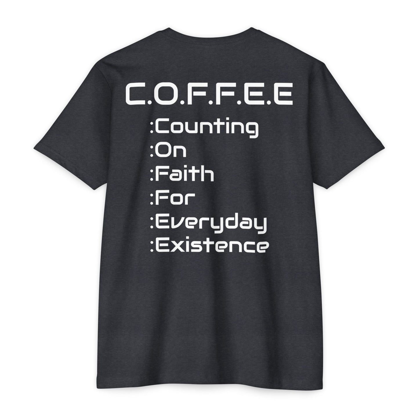 Adult Coffee Christian White Words Only Premium Tee