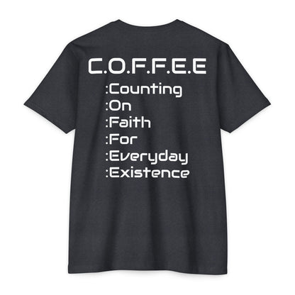 Adult Coffee Christian White Words Only Premium Tee