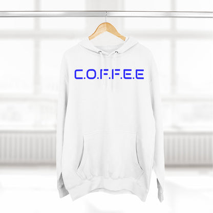 Adult Coffee Christian Blue Words Only Hoodie