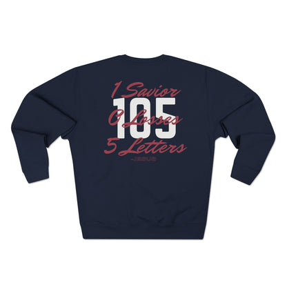 Adult 105 Christian Marron and White Letters Crewneck