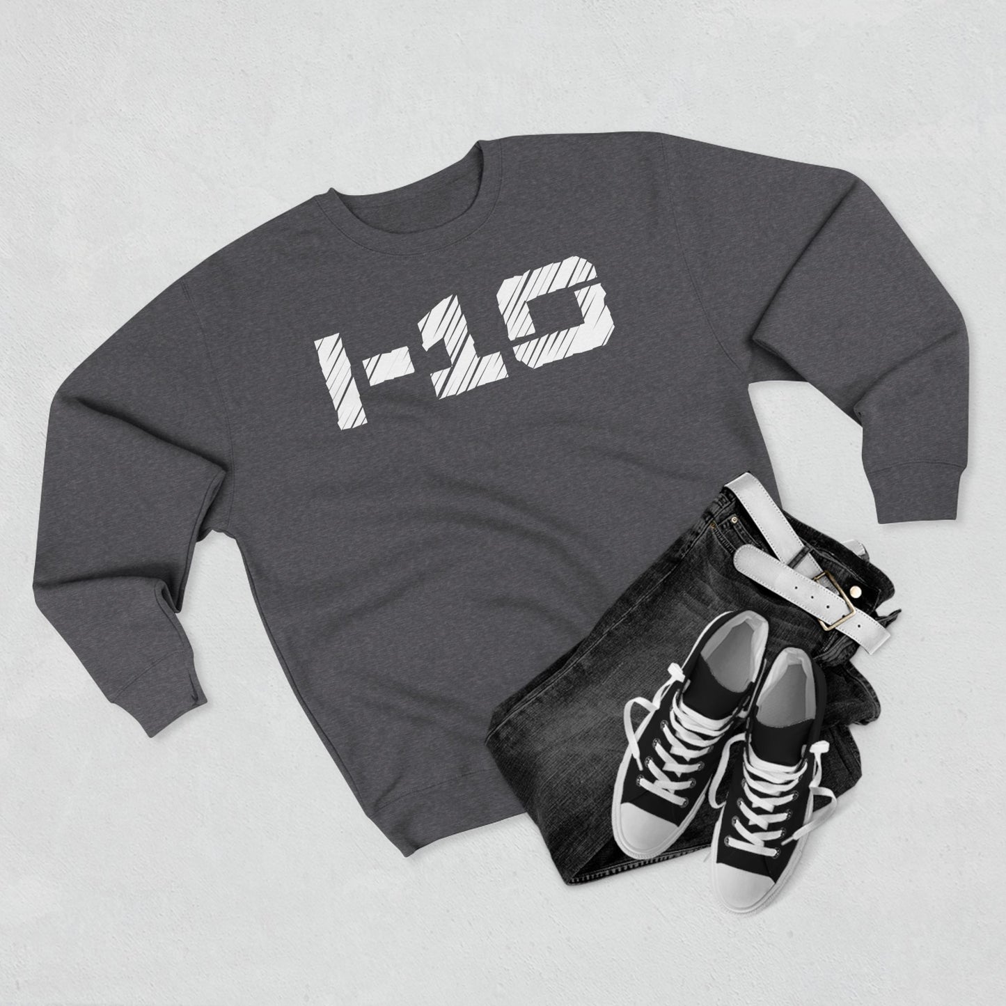 Adult I-10 Christian White Words Crewneck