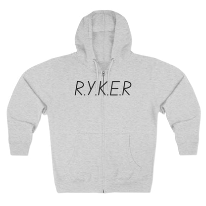 Adult RYKER Christian Black Letters Zipper Hoodie