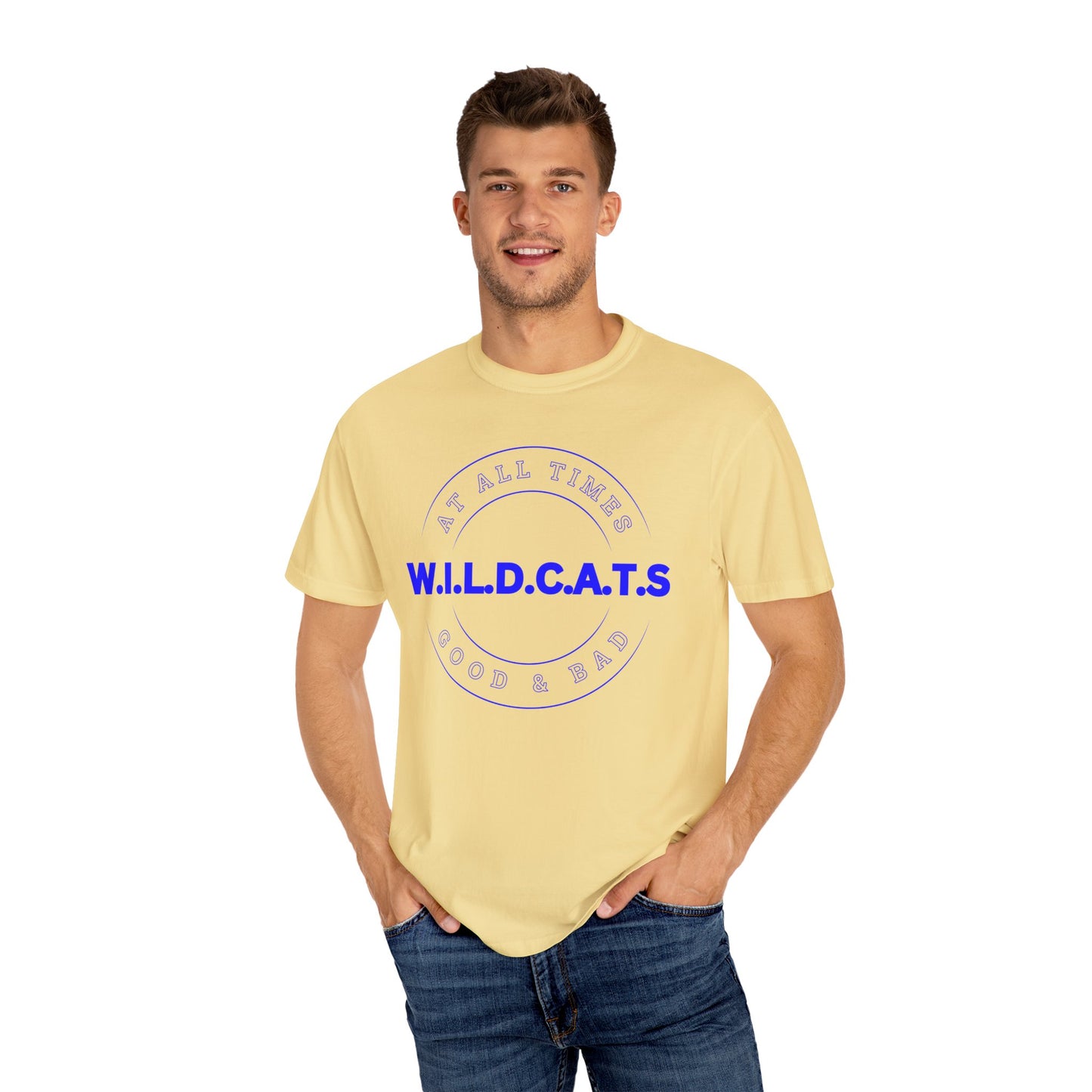 Wildcats Christian Blue Letters & Picture
