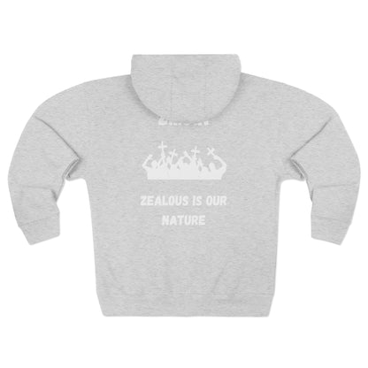 Adult Zion White Words & Image Zipper Hoodie