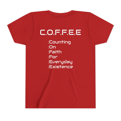 Youth Adult Coffee Christian White Words Only