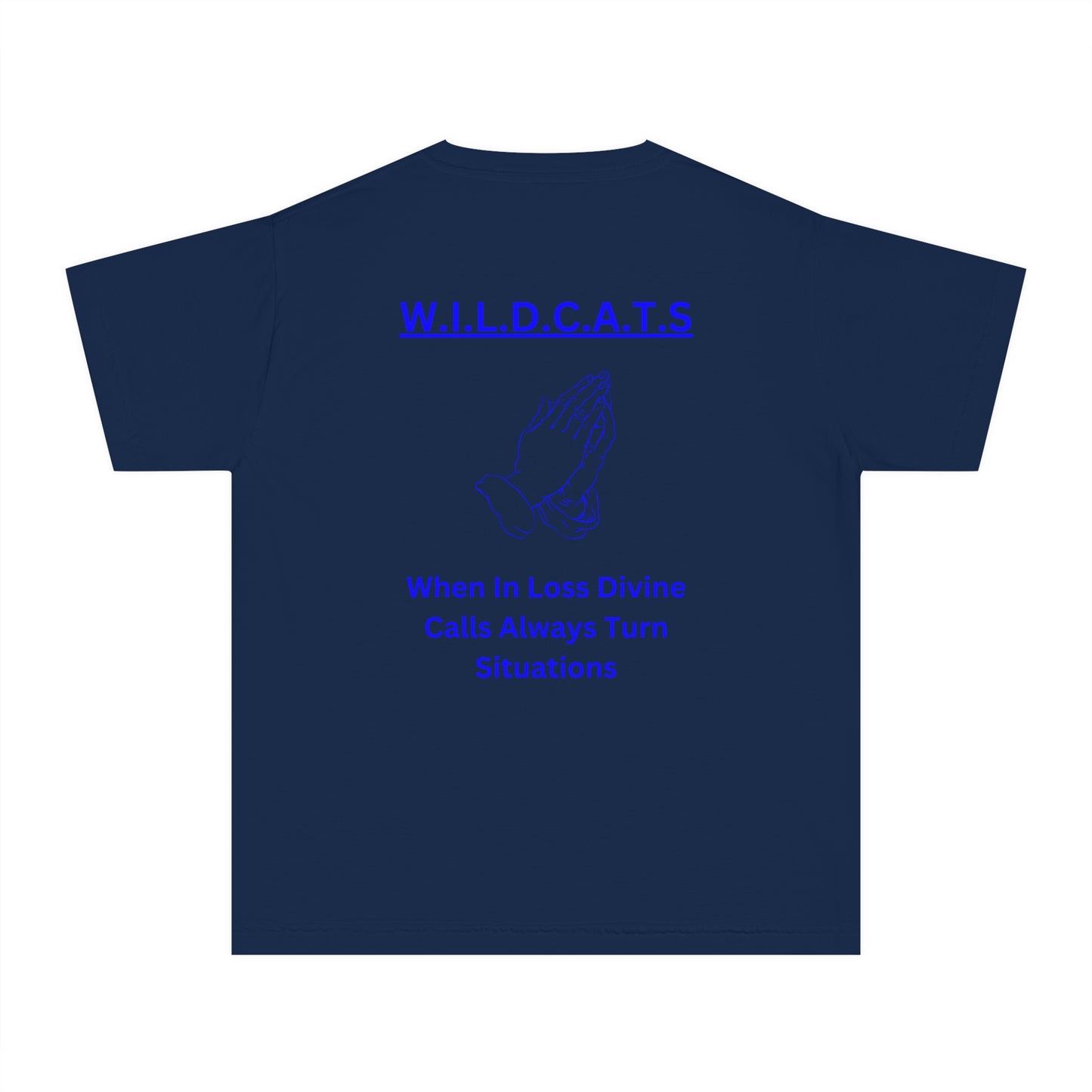 Youth Wildcats Christian Blue Letters & Picture