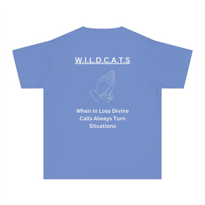 Youth Wildcats Christian White Letters & Picture